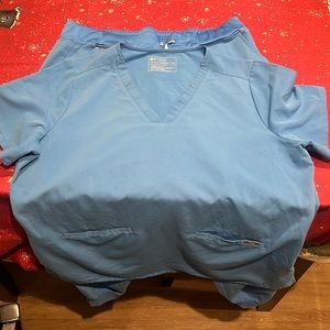 2xl figs scrub set blue